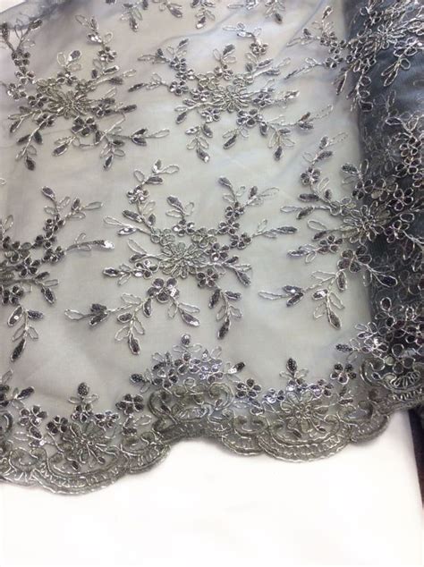 metallic silver lace fabric by the yard|silver lace fabric.